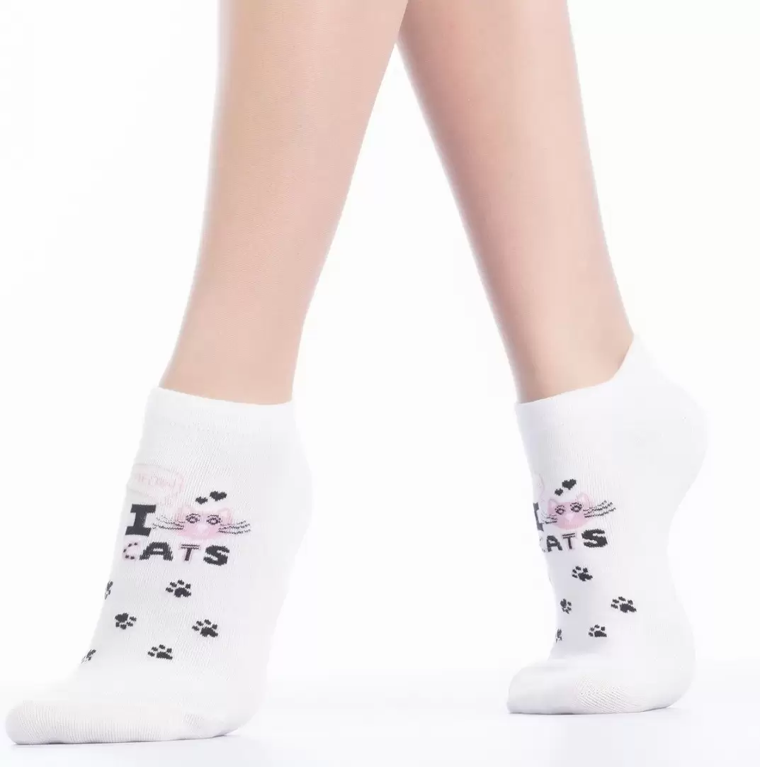 Hobby Line 529, укороченный носки женские I CATS (изображение 1)