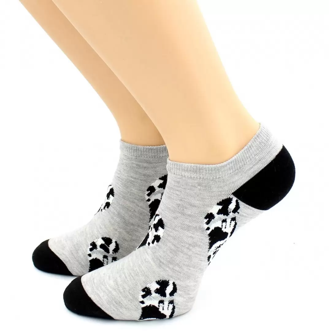 Hobby Line 511-8, носки женские Черно-белый кот на однотонном (изображение 1)