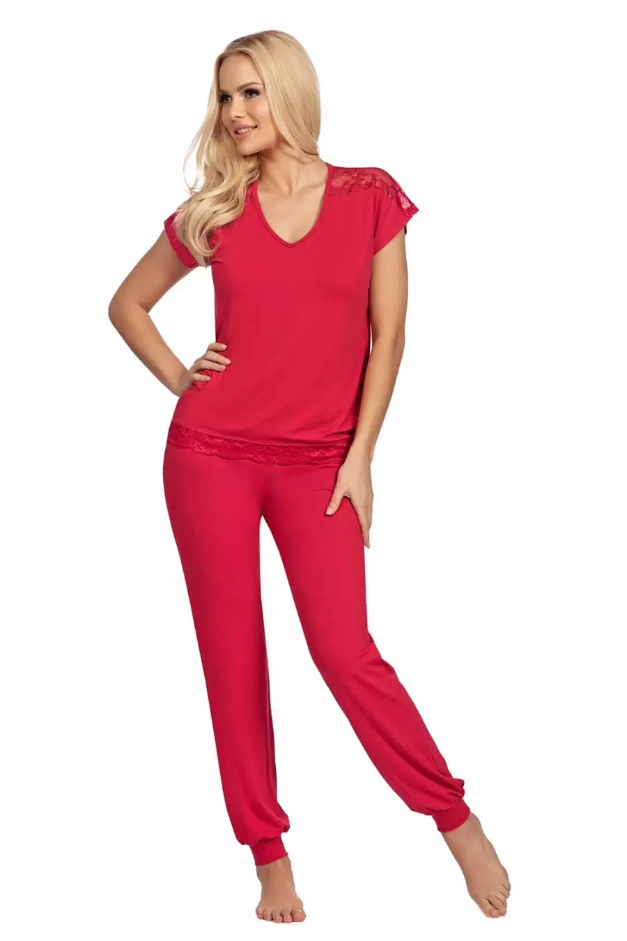 Donna Lena pyjamas Wineberry, пижама с брюками (малиновый=XL) (изображение 1)