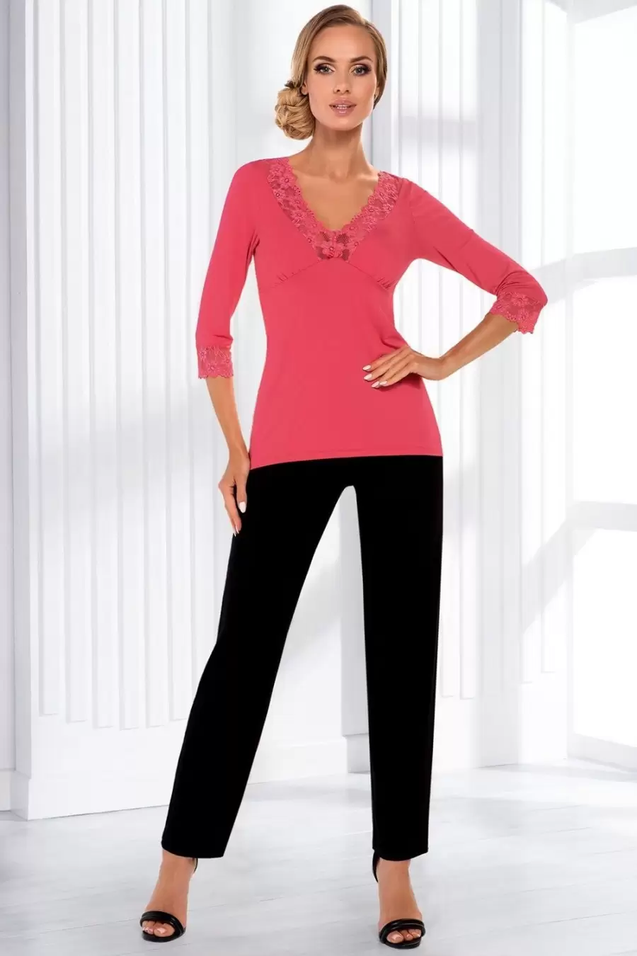 Donna Sandra pyjamas Coral, пижама с брюками (изображение 1)