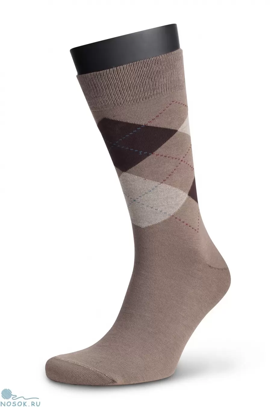 Мужские носки 4М-142 ромбы, бежевый (изображение 1)