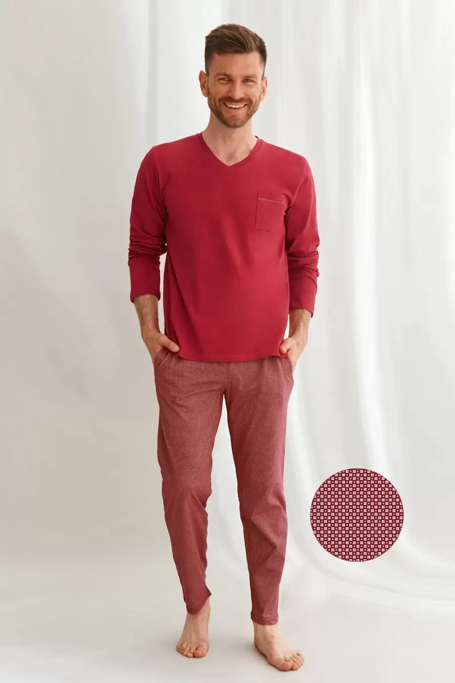 Taro 22W Martin 2638-01, мужская пижама с брюками (L бордовый) (изображение 1)