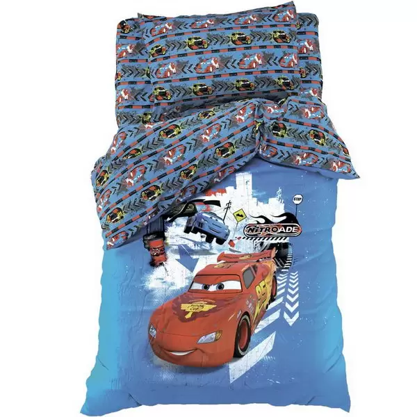 Disney Тачки 50x70 поплин, детское постельное белье 1.5 спальное (изображение 1)