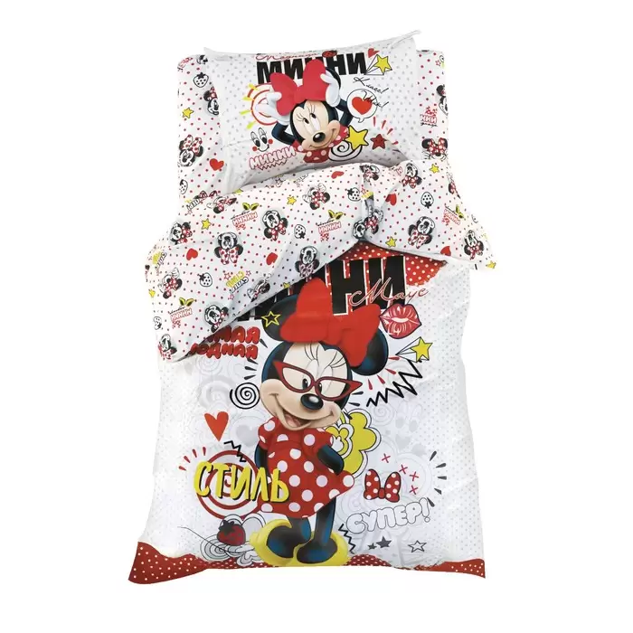 Disney Модница Минни Маус поплин, детское постельное белье 1.5 спальное (изображение 1)