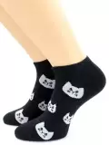 Hobby Line 507-7, носки женские Кошечки на черном (изображение 1)